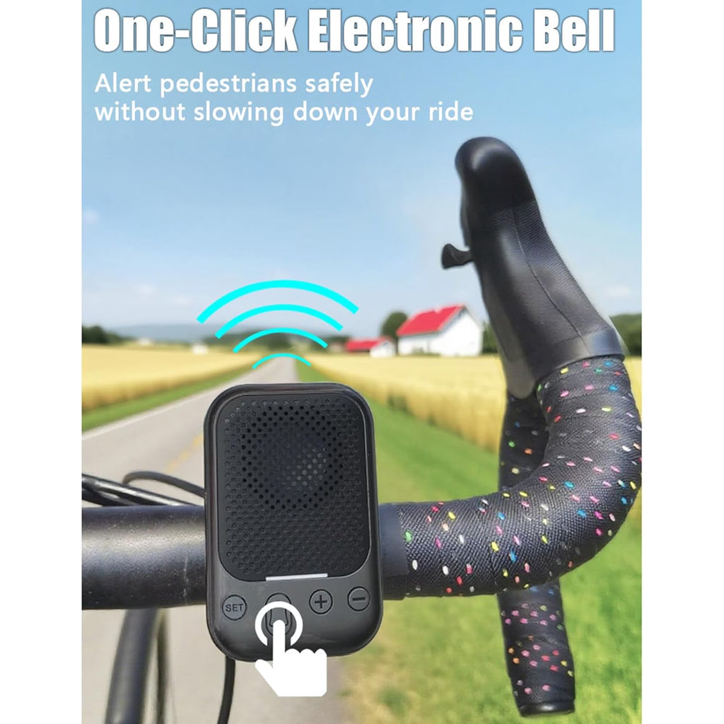 Bluetooth Bike Speaker with FM Radio, IPX7 Waterproof Wireless Speaker with Bike Mount, Magnetic Clip, TWS Stereo Pairing, TF Card Playback and Electric Bell for Cycling, Hiking and Outdoor Travel