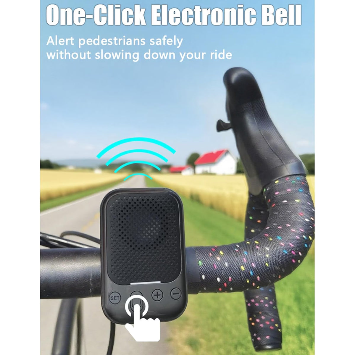 Bluetooth Bike Speaker with FM Radio, IPX7 Waterproof Wireless Speaker with Bike Mount, Magnetic Clip, TWS Stereo Pairing, TF Card Playback and Electric Bell for Cycling, Hiking and Outdoor Travel