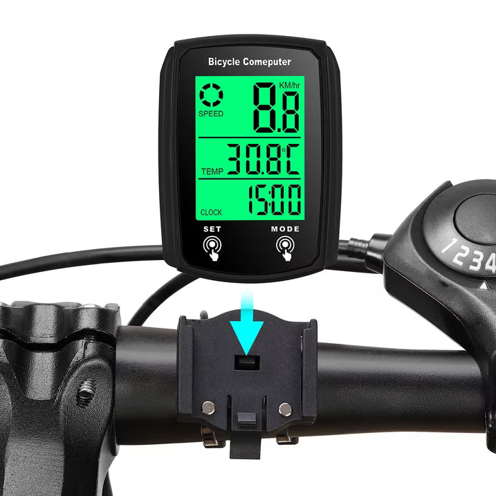 Bike Computer,Bicycle Speedometer,Bicycle odometers,Wireless Cycling Odometer,Multifunctional & Waterproof,Smart Touch Backlight,HD Digital LCD Big Display for Training,Hiking,Riding (Black)