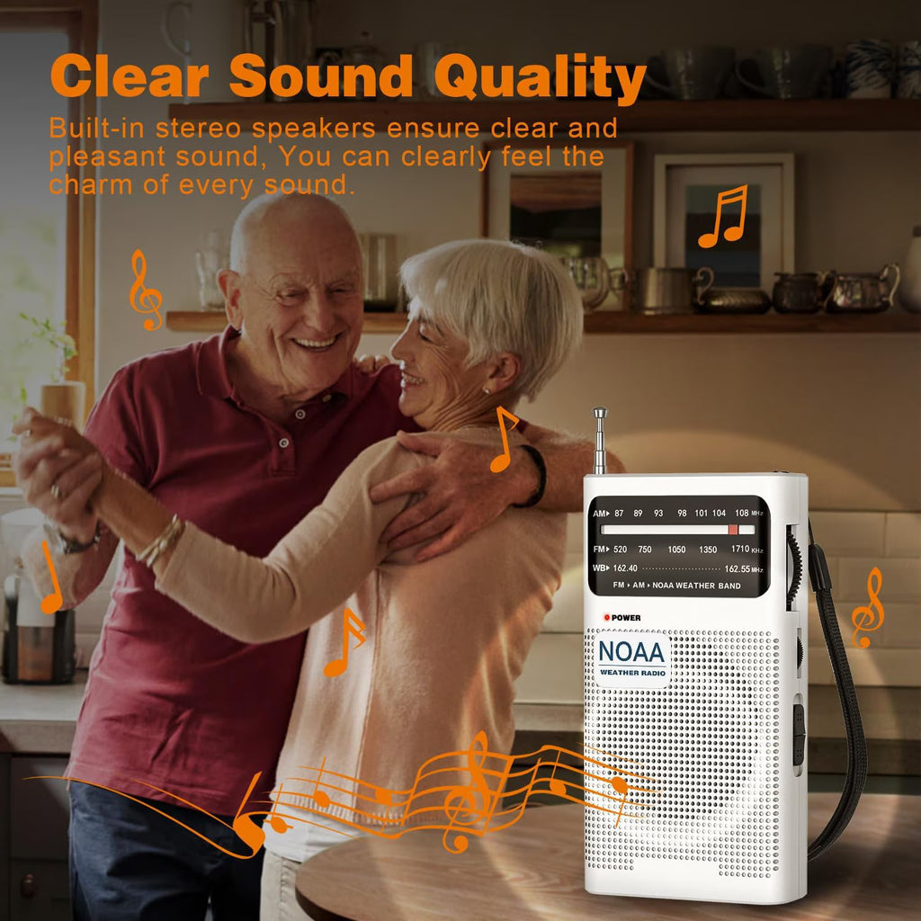 AM FM Radio Portable, Pocket Handheld Radio, Transistor Radio 2AA Battery Operated with Long Range Reception, Loud Speaker, Transistor Antenna, Earphone Jack, Small Gifts for Seniors Elderly