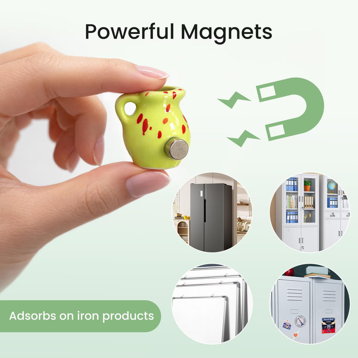 8 Pack Mini Vase Magnets for Fridge, Small Resin Vase Fridge Magnet for Kitchen Decor, 3D Vase Fridge Magnets without Plant for Refrigerator, Kitchen, Locker, Office, Christmas Decoration