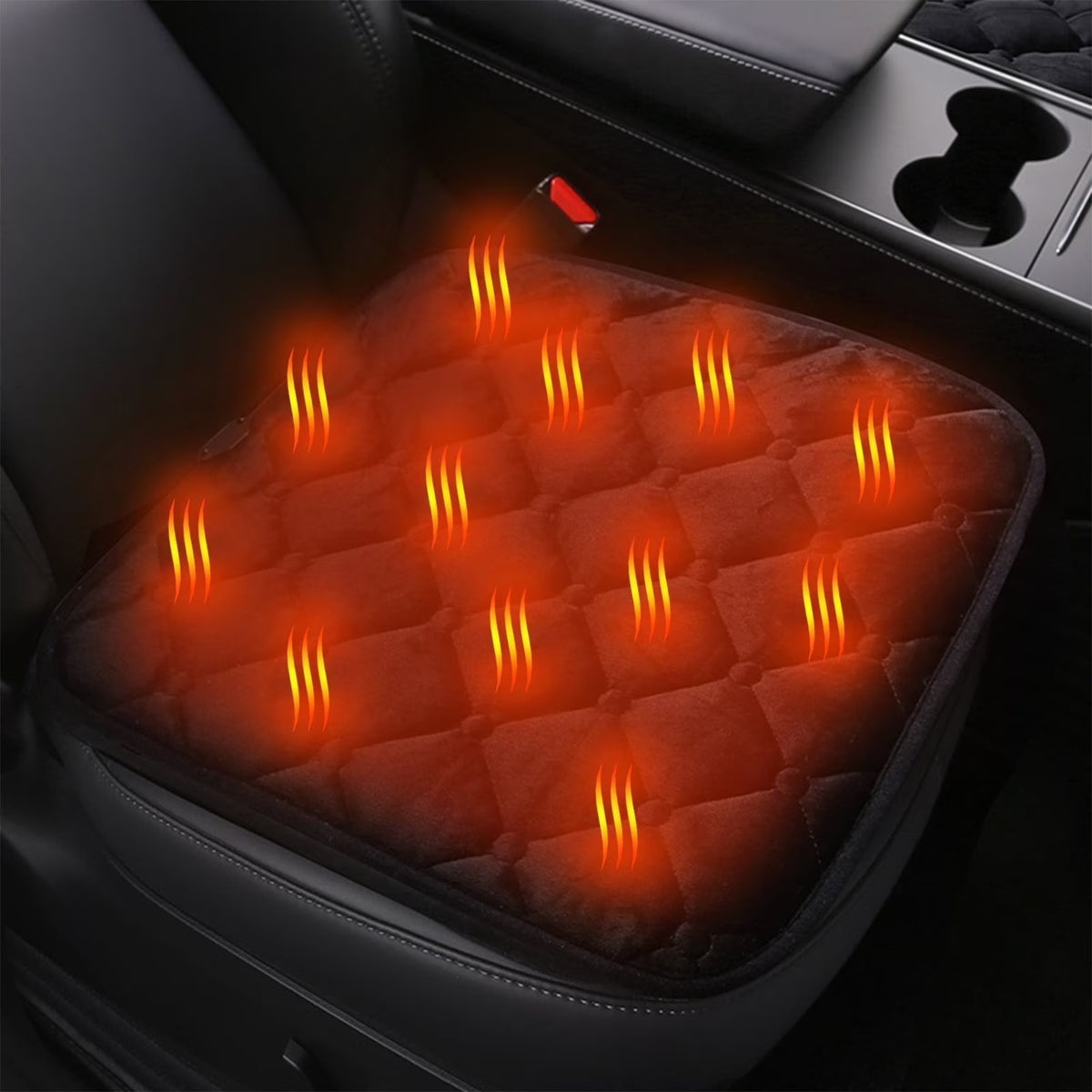 Car Seat Heater, 12V Portable Car Heating Pad, Cigarette Lighter Heated Seat Cushion, Fast Heating, Adjustable Temperature, Smart Stop, Universal Fit for Most Vehicles, Ideal for Winter Driving