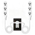 12FT Twin Extension Cord Power Strip with 6 Receptacles, Double Head Outlet Extender for Bedroom, Bed, Couch, Desk & Home Indoor Use, White