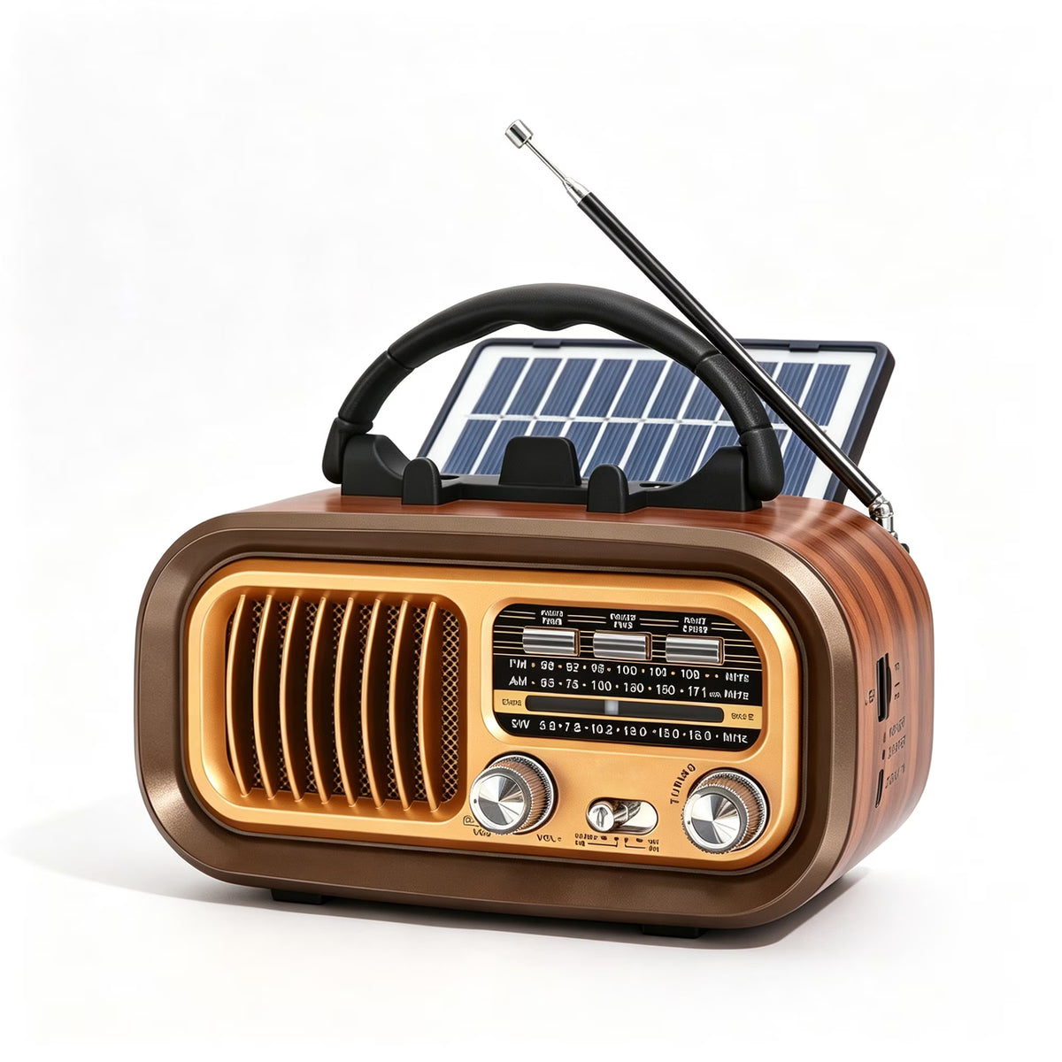 Portable Radio AM FM SW, Retro Bluetooth Personal Radios, Vintage Transistor Radios with Solar Battery Operated USB-C Rechargeable, TWS, Support TF Card/USB Playing for Senior,Middle-aged People,Kids