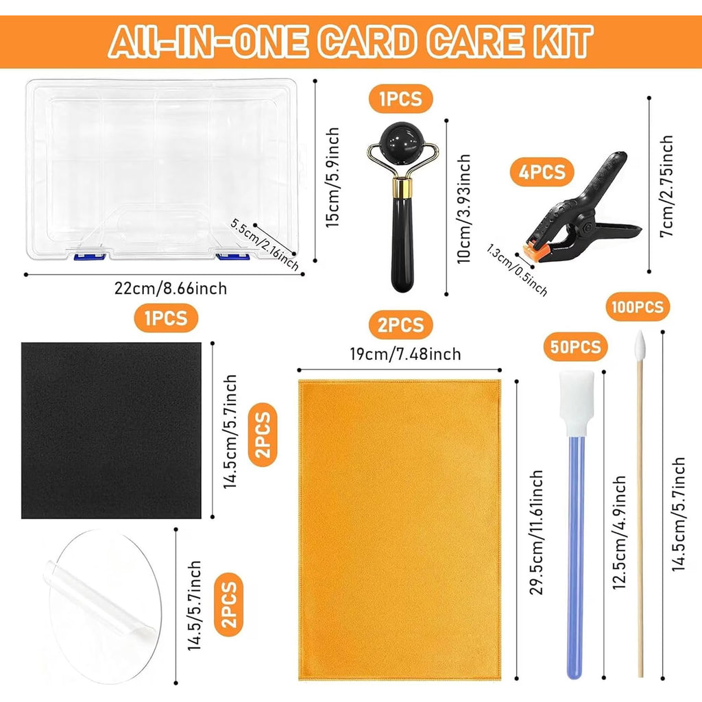 162‑Piece Comprehensive Card Care Kit for Collectors & Tournament Players – Multi‑Head Cleaning Tools for Sports, Trading & Gaming Cards