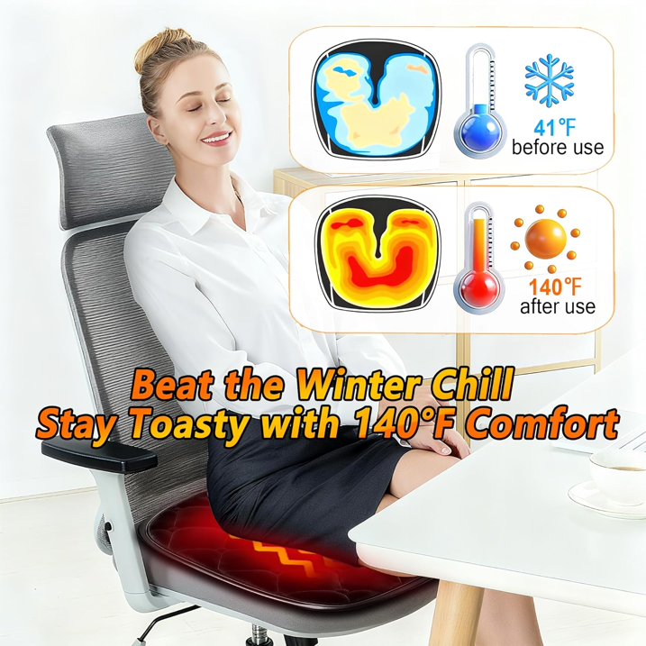 Car Seat Heater, 12V Portable Car Heating Pad, Cigarette Lighter Heated Seat Cushion, Fast Heating, Adjustable Temperature, Smart Stop, Universal Fit for Most Vehicles, Ideal for Winter Driving